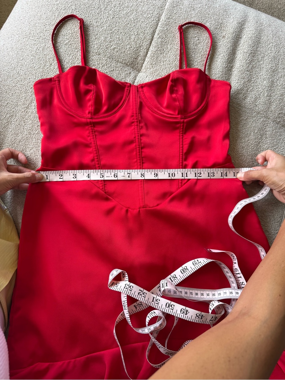 White Fox Boutique Red Bustier Spaghetti-Strap Mini Dress - Picture 7 of 8